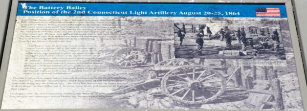 THE BATTERY BAILEY 2ND CONNECTICUT LIGHT ARTILLERY MEMORIAL PLAQUE