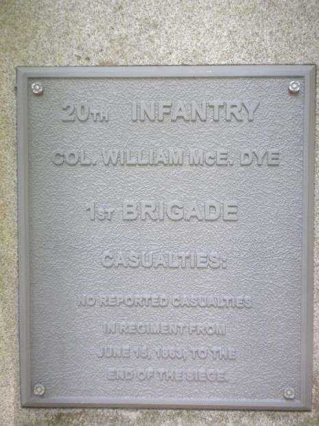 20TH IOWA INFANTRY AT VICKSBURG MEMORIAL PLAQUE
