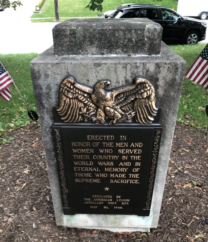 AUXILIARY UNIT 577 WAR VETERANS MEMORIAL SIDE A