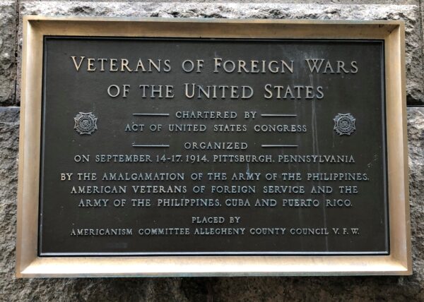 VETERANS OF FOREIGN WARS OF THE UNITED STATES MEMORIAL PLAQUE