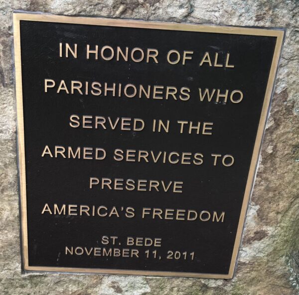 ST. BEDE PARISHIONERS VETERANS MEMORIAL PLAQUE