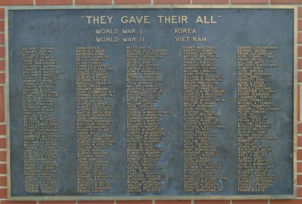 “THEY GAVE THEIR ALL” WAR MEMORIAL PLAQUE
