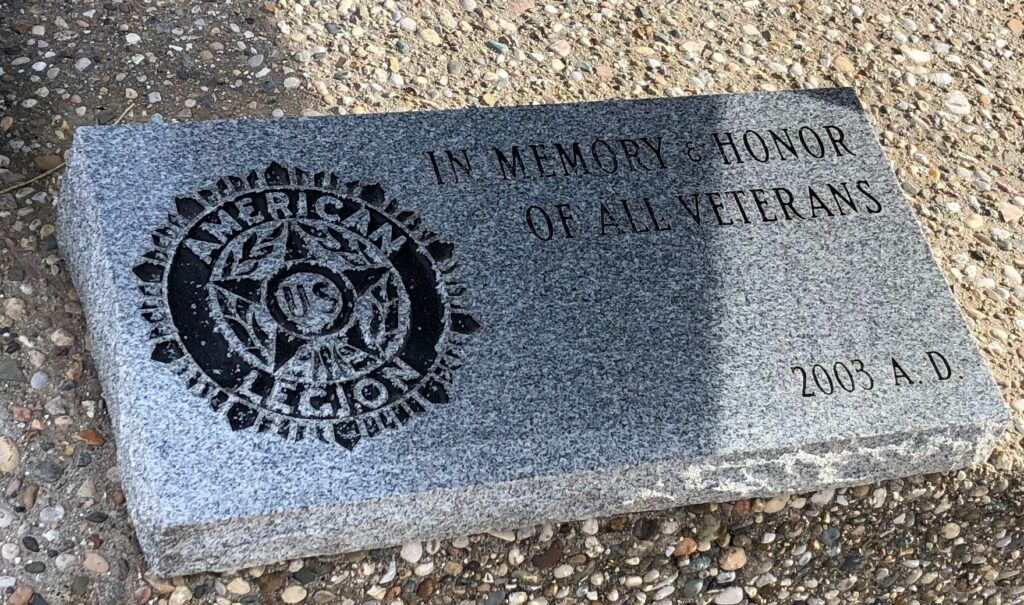 AMERICAN LEGION POST 365 ALL VETERANS MEMORIAL HELICOPTER STONE