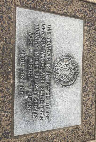 AMERICAN LEGION ALTON POST 126 VETERANS MEMORIAL FOUNTAIN DEDICATION STONE