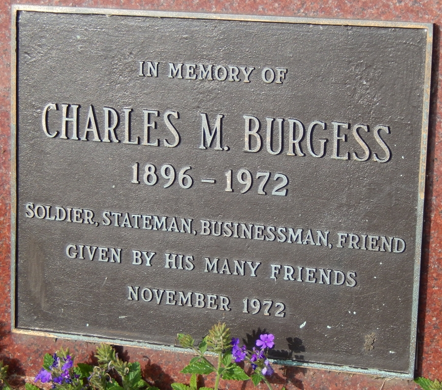 CHARLES M BURGESS WAR MEMORIAL PLAQUE