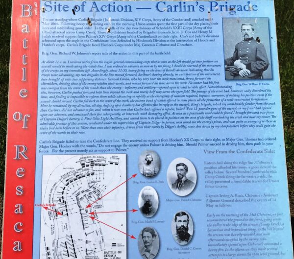 SITE OF ACTION-CARLIN’S BRIGADE WAR MEMORIAL PANEL