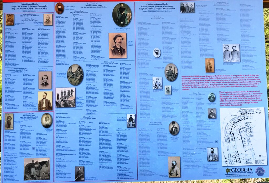 RESACA BATTLEFIELD ORDER OF BATTLE WAR MEMORIAL PLAQUE