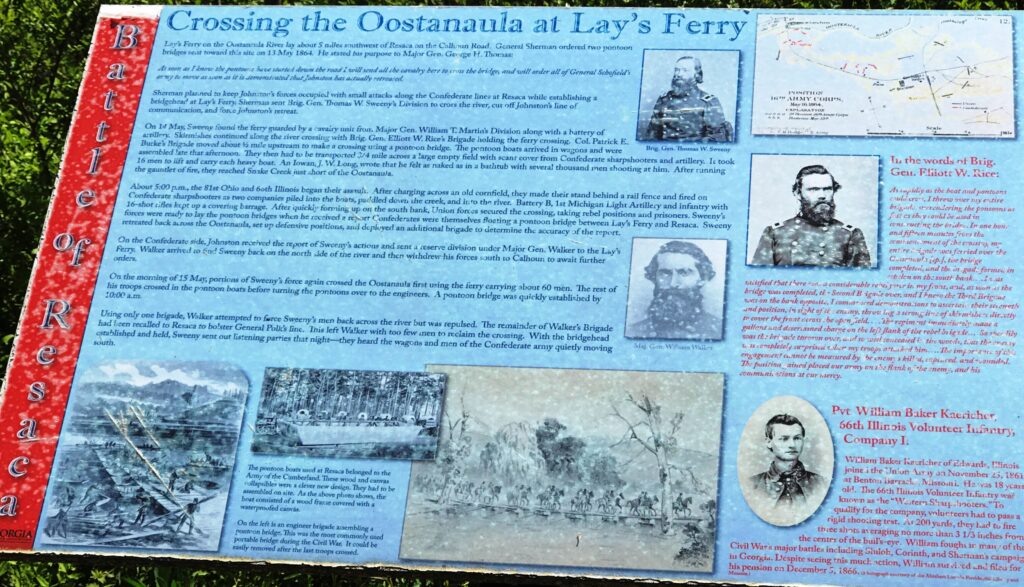 CROSSING THE OOSTANAULA  AT LAY’S FERRY WAR MEMORIAL PANEL