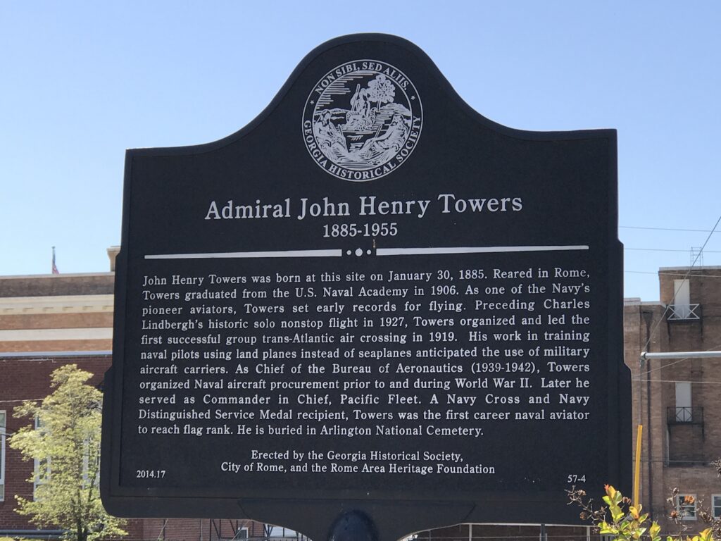 ADMIRAL JOHN HENRY TOWERS WAR MEMORIAL MARKER