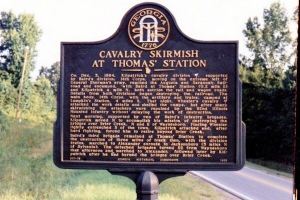 CAVALRY SKIRMISH AT THOMAS’ STATION WAR MEMORIAL MARKER