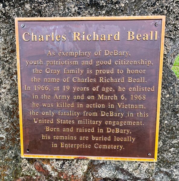 CHARLES RICHARD BEAL WAR MEMORIAL PLAQUE