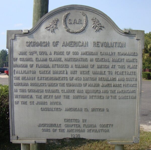 SKIRMISH OF AMERICAN REVOLUTION WAR MEMORIAL MARKER