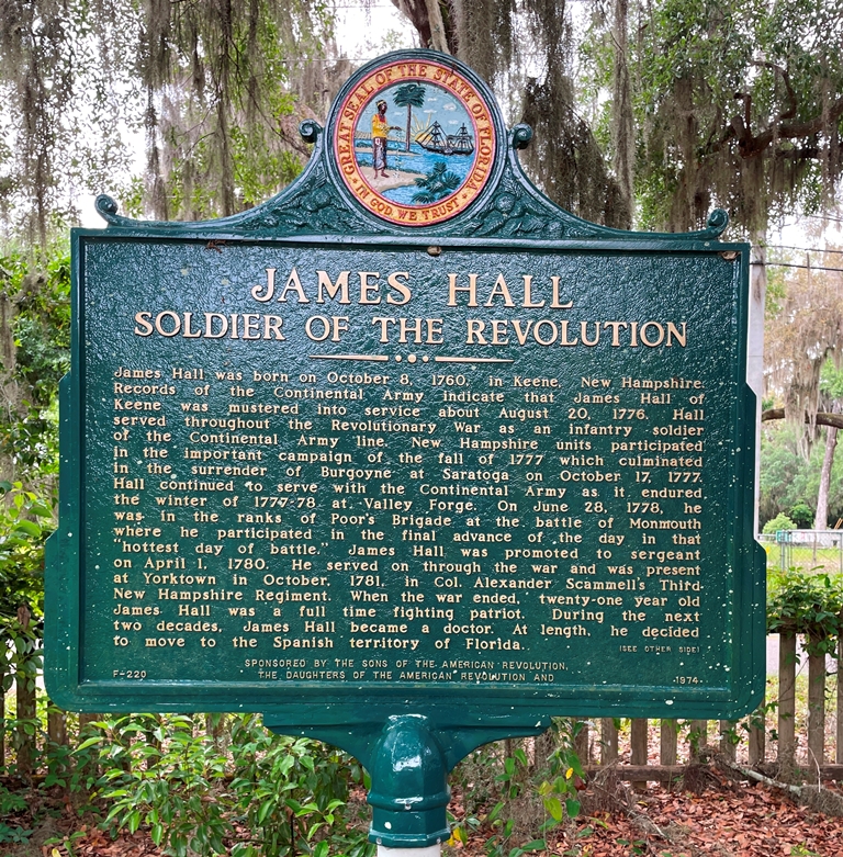 JAMES HALL SOLDIER OF THE REVOLUTION WAR MEMORIAL MARKER