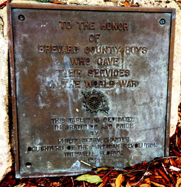 BREVARD COUNTY BOYS WORLD WAR MEMORIAL PLAQUE