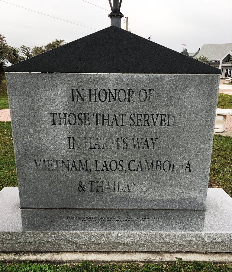 MERRITT ISLAND VIETNAM 1959-1975 WAR MEMORIAL BACK