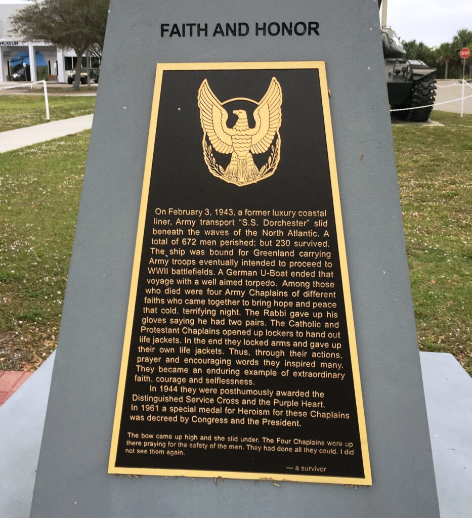 U.S. MILITARY CHAPLAIN CORPS WAR MEMORIAL SIDE C