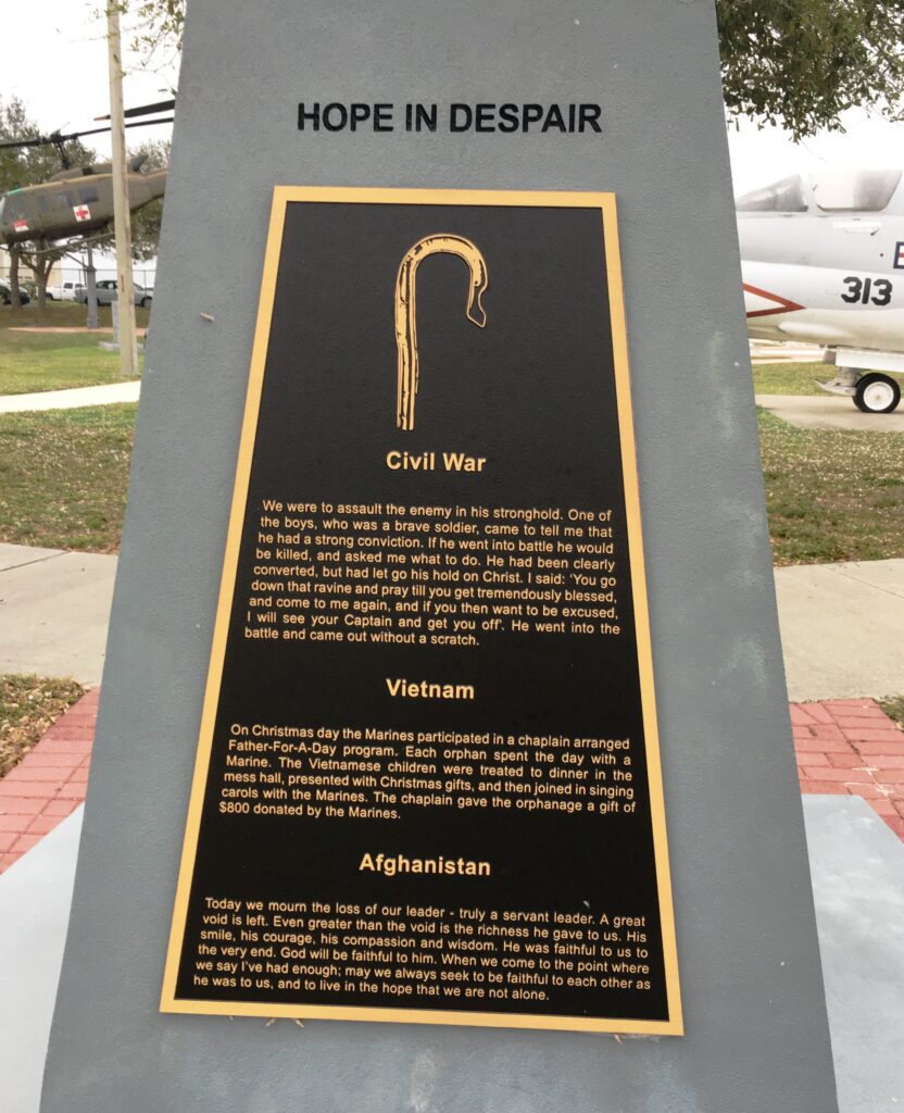 U.S. MILITARY CHAPLAIN CORPS WAR MEMORIAL SIDE B