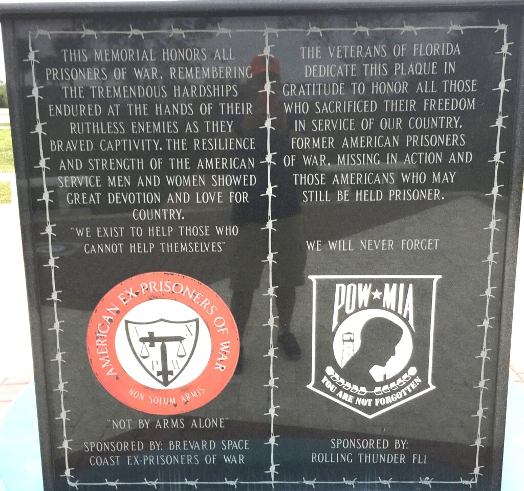 MERRITT ISLAND POIW MIA WAR MEMORIAL PLAQUE