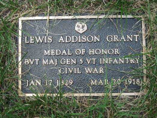 BVT. MAJ. GEN. LEWIS ADDISON GRANT MEDAL OF HONOR GRAVESTONE