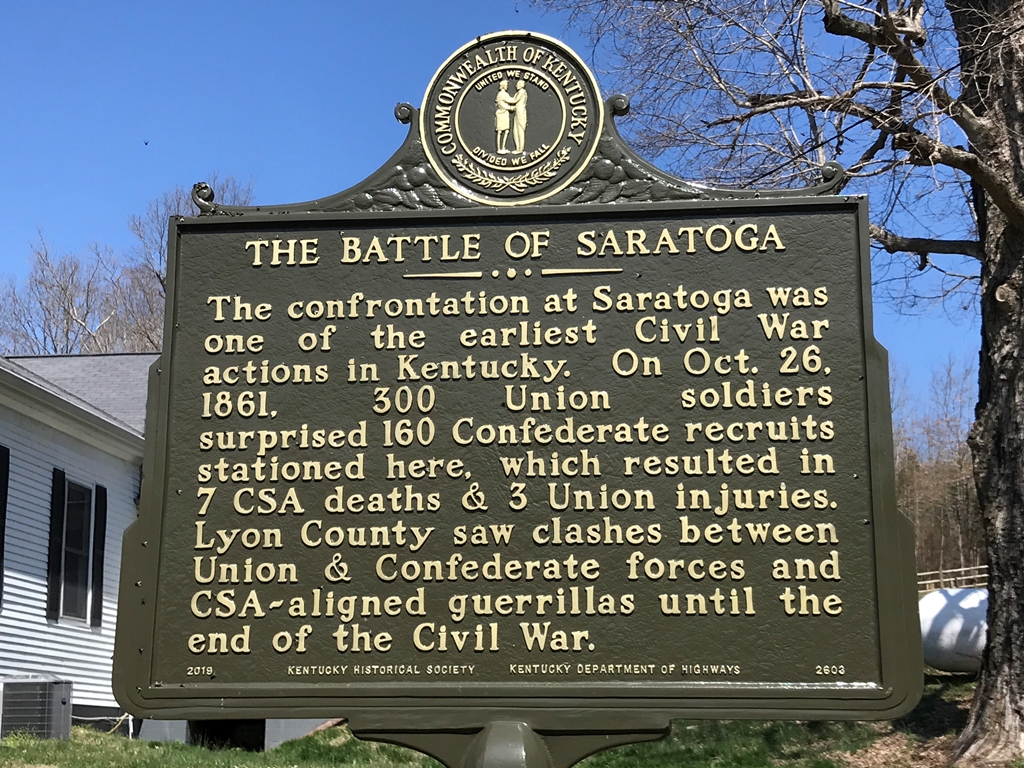 THE BATTLE OF SARATOGA WAR MEMORIAL MARKER
