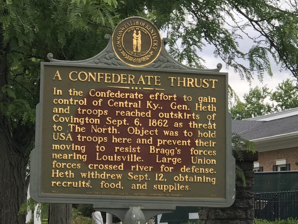 A CONFEDERATE THRUST WAR MEMORIAL MARKER