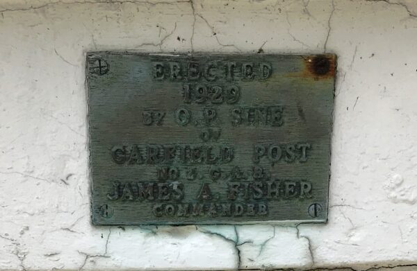 GARFIELD POST NO. 2 GAR WAR MEMORIAL PLAQUE A
