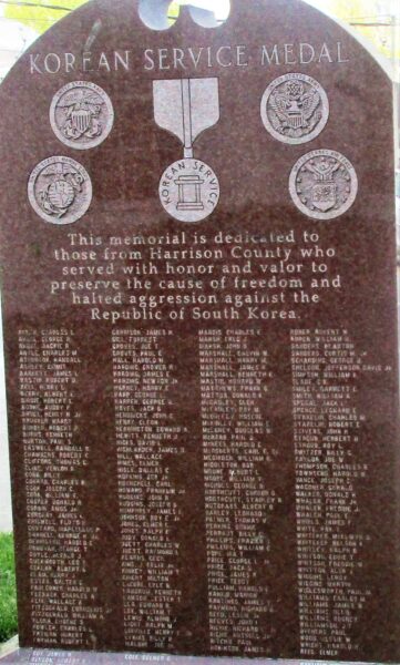 HARRISON COUNTY KOREAN WAR MEMORIAL BACK