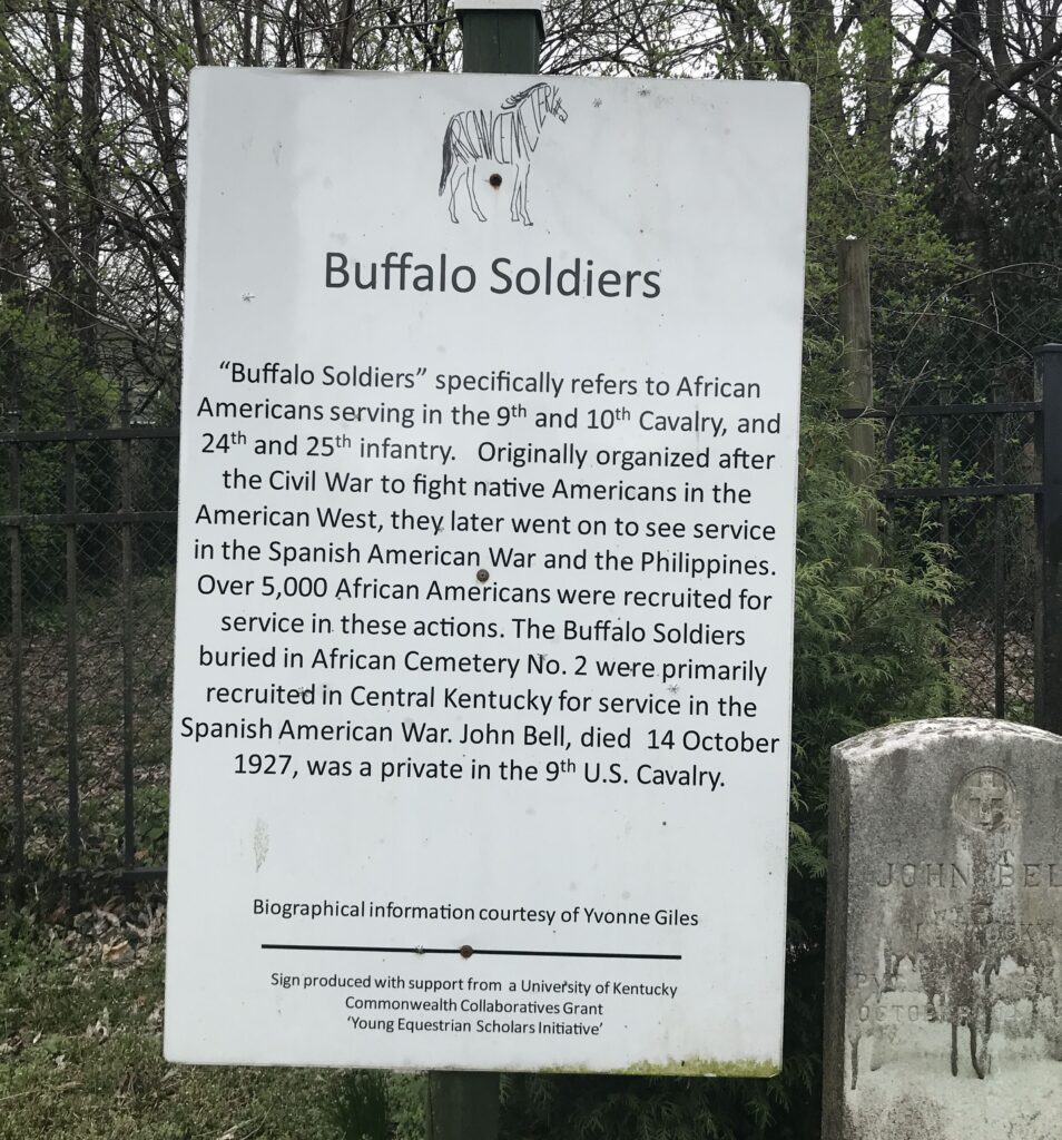 BUFFALO SOLDIERS IN AFRICAN CEMETERY WAR MEMORIAL PLAQUE