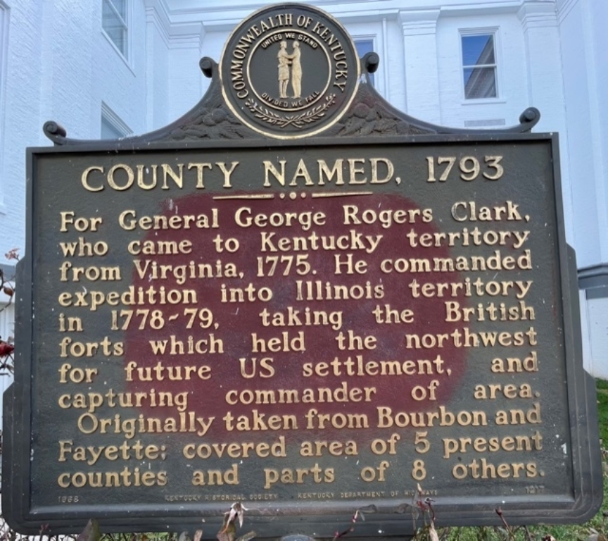 COUNTY NAMED 1793 WAR MEMORIAL MARKER