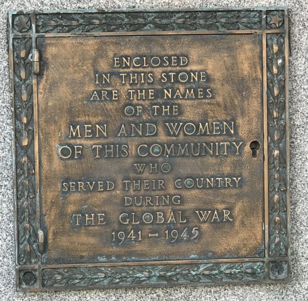 CAMPBELL COUNTY WORLD WAR II MEMORIAL PLAQUE