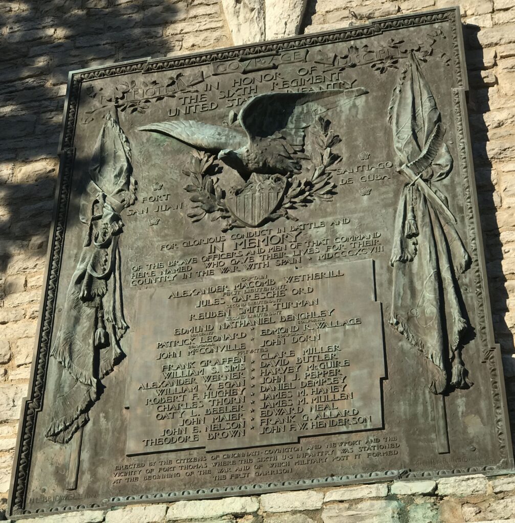 THE SIXTH REGIMENT UNITED STATES INFANTRY WAR MEMORIAL PLAQUE