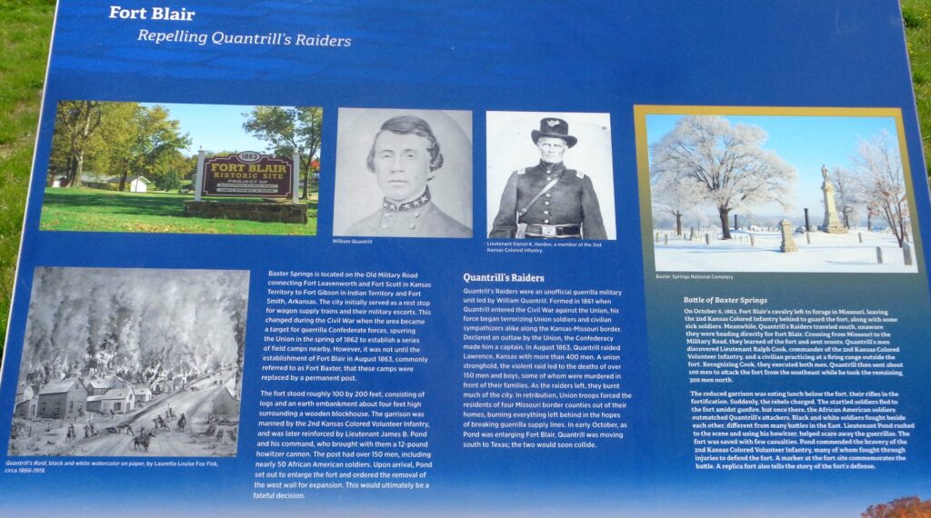 FORT BLAIR REPELLING QUANTRILLS RAIDERS WAR MEMORIAL PANEL