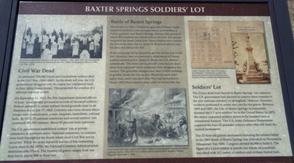 BAXTER SPRINGS SOLDIERS’ LOT WAR MEMORIAL PANEL