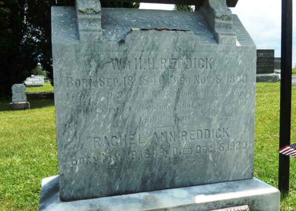 WM. H. H. REDDICK MEDAL OF HONOR MEMORIAL GRAVESTONE