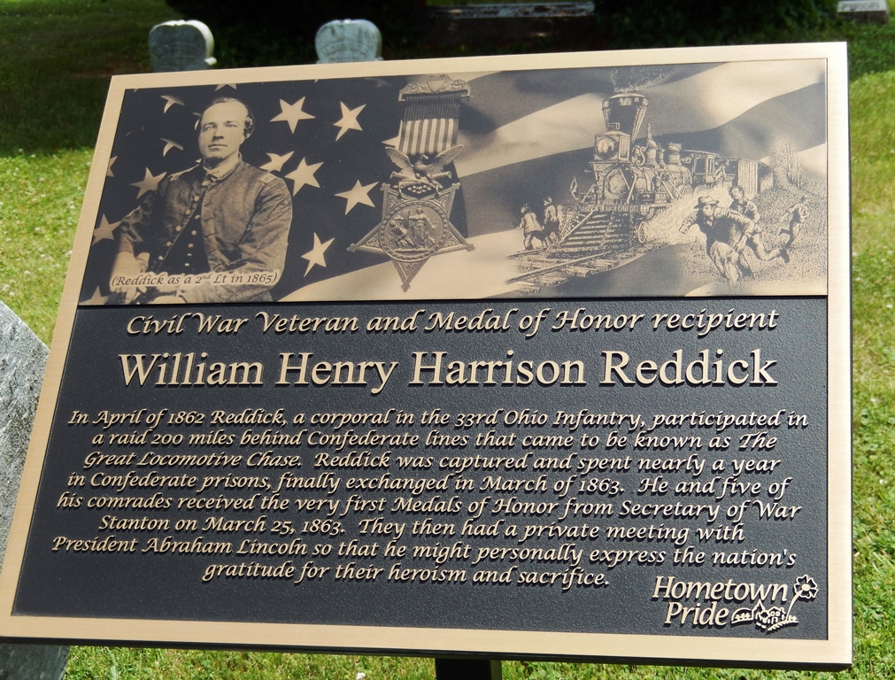 WILLIAM HENRY HARRISON REDDICK MEDAL OF HONOR WRA MEMORIAL PLAQUE