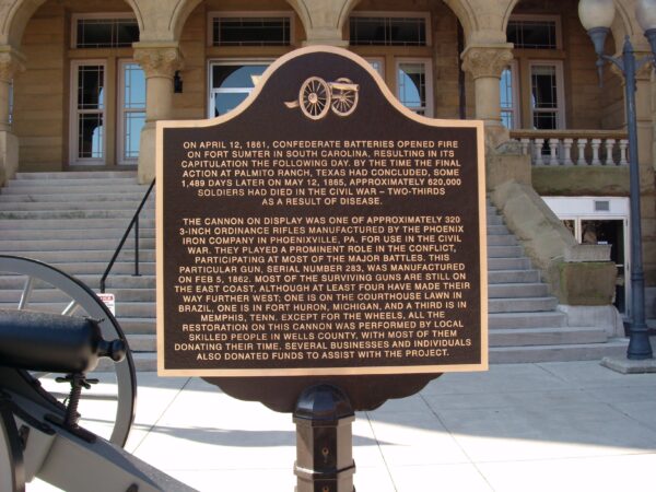 WELLS COUNTY 1861 CIVIL WAR CANNON MEMORIAL MARKER