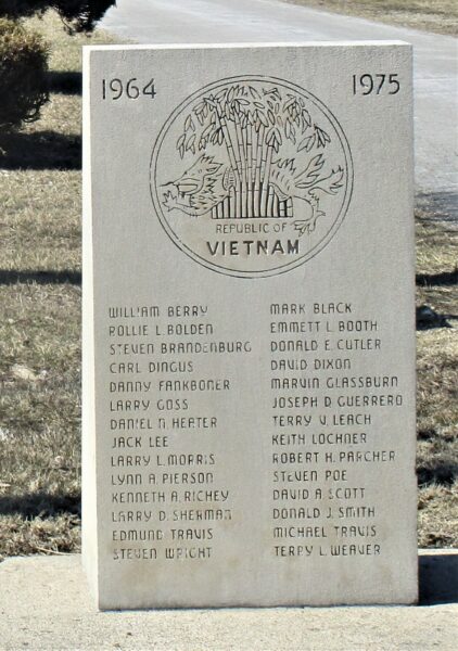 GRANT COUNTY WAR VETERANS MEMORIAL RIGHT STONE
