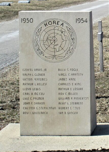 GRANT COUNTY WAR VETERANS MEMORIAL LEFT STONE