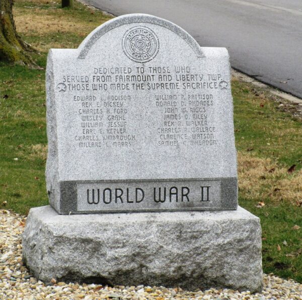 TOWN OF FAIRMOUNT WORLD WAR II MEMORIAL