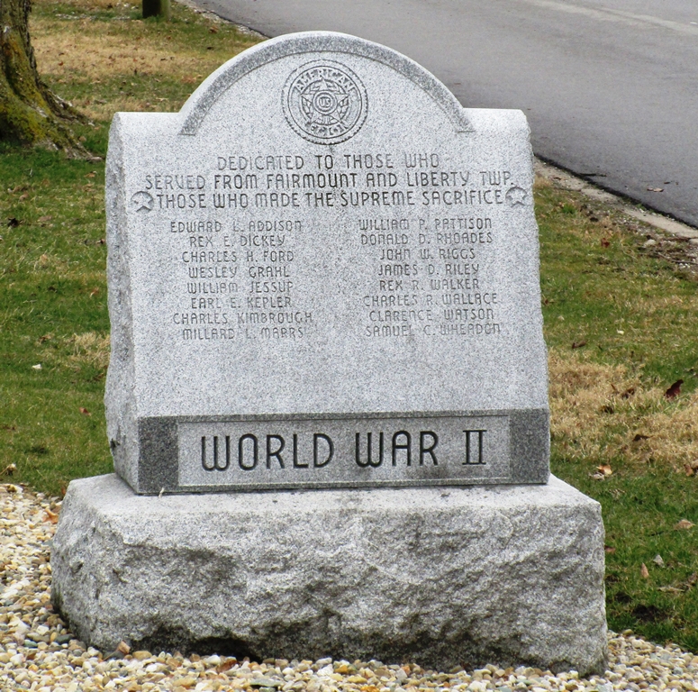TOWN OF FAIRMOUNT WORLD WAR II MEMORIAL