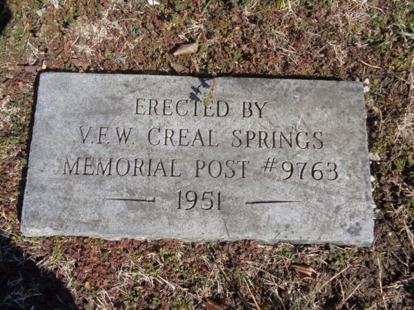 V.F.W. POST 9763 WAR MEMORIAL DEDICATION STONE