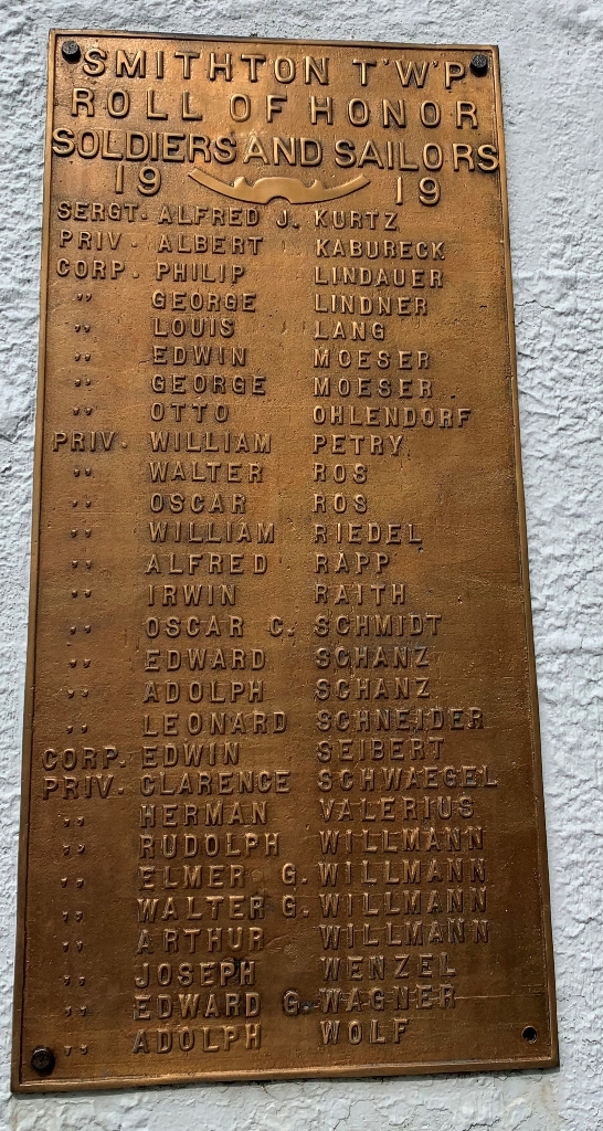 PRAIRIE DU-LONG TOWNSHIP ROLL OF HONOR MEMORIAL PLAQUE D