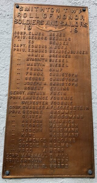 PRAIRIE DU-LONG TOWNSHIP ROLL OF HONOR MEMORIAL PLAQUE C