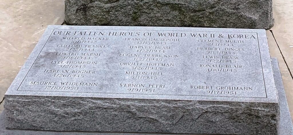 NEW ATHENS WAR MEMORIAL  HONOR ROLL STONE