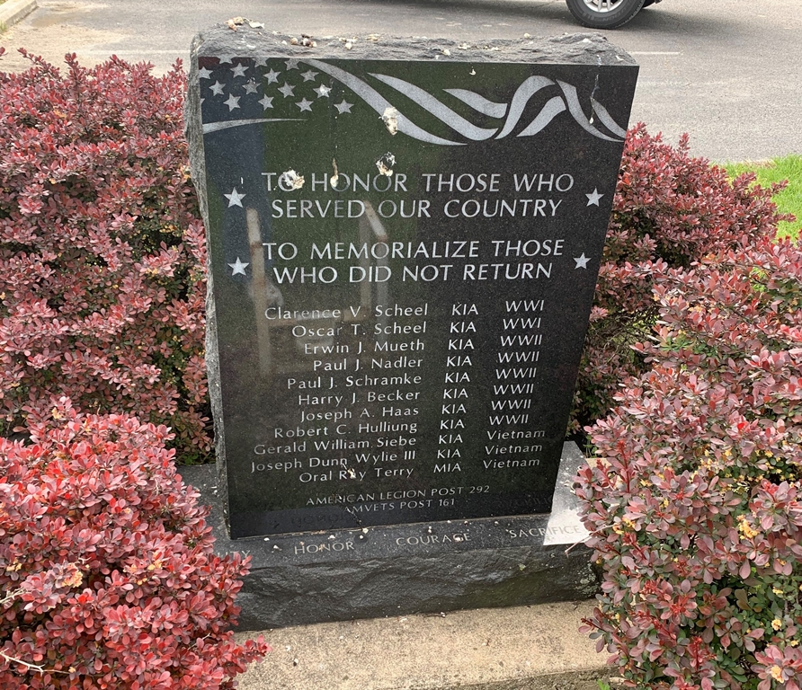 MASCOUTAH ULTIMATE SACRIFICE WAR MEMORIAL FRONT