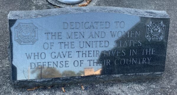V.F.W. POST 1117 ULTIMATE SACRIFICE WAR MEMORIAL FLAGPOLE STONE