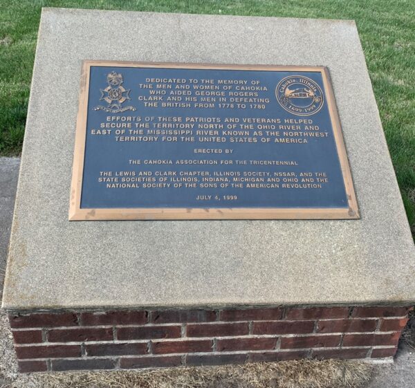CAHOKIA REVOLUTIONARY WAR MEMORIAL PLAQUE