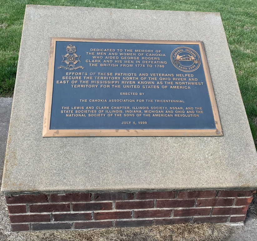 CAHOKIA REVOLUTIONARY WAR MEMORIAL PLAQUE