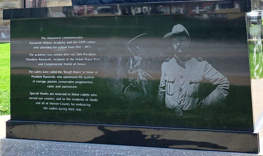 ROOSEVELT MILITARY ACADEMY “ROUGH RIDERS” MONUMENT PLAQUE A