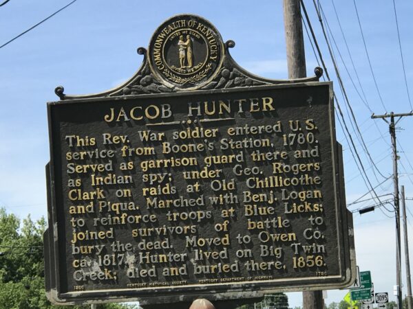 JACOB HUNTER REVOLUTIONARY WAR SOLDIER MEMORIAL MARKER